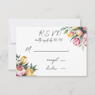 Tarjeta De Confirmación De Asistencia Boda Vibrante de Armonía Floral
