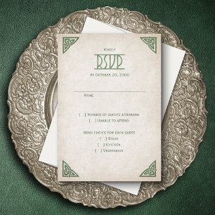 Tarjeta De Confirmación De Asistencia Boda Viking Celtic Gamer