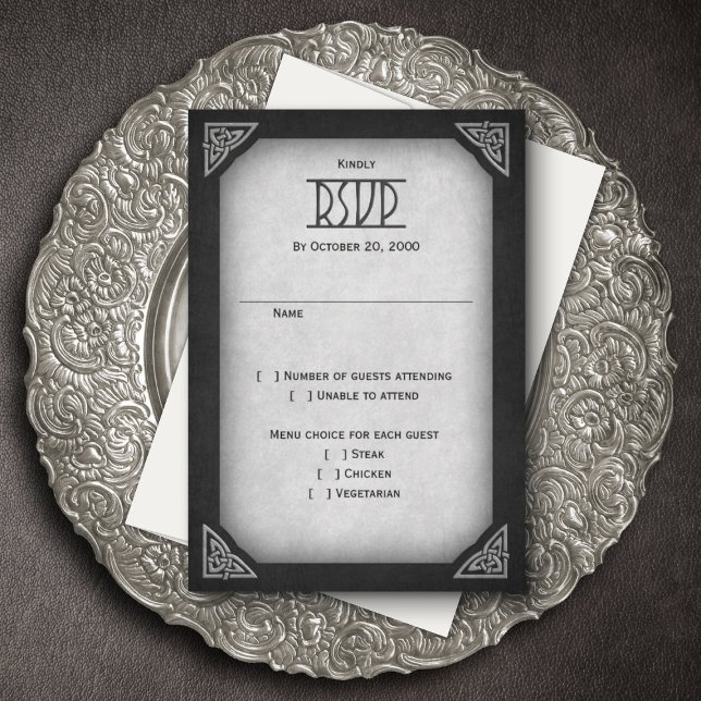 Tarjeta De Confirmación De Asistencia Boda Viking Celtic Gamer (Subido por el creador)