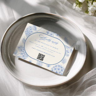Tarjeta De Confirmación De Asistencia Boda Vintage de Hortensia Azul 