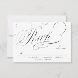 Tarjeta De Confirmación De Asistencia Boda vintage elegante de caligrafía clásica