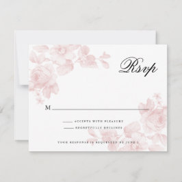 Tarjeta De Confirmación De Asistencia Boda Vintage Floral Rosa Rosado