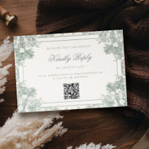 Boda Vintage Jardín Verde Esmeralda Francés QR