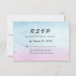 Tarjeta De Confirmación De Asistencia Boda Watercolor Mountain Lake View