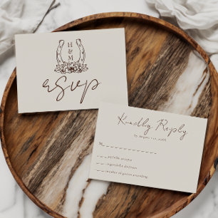 Tarjeta De Confirmación De Asistencia Boda Western Country Boho de Caballo y Floral