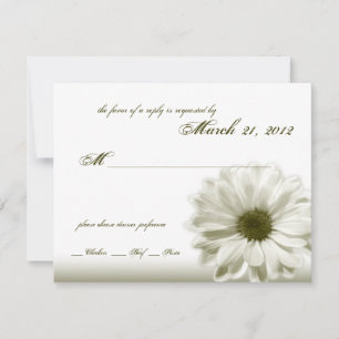 Tarjeta De Confirmación De Asistencia Boda White Antique Daisy