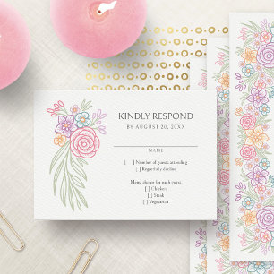 Tarjeta De Confirmación De Asistencia Boda Wildflowers Meadow