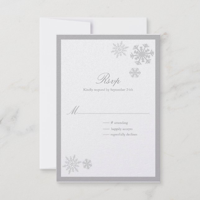 Tarjeta De Confirmación De Asistencia Boda Winter Wonderland (Anverso)