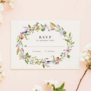 Tarjeta De Confirmación De Asistencia Boda Wreath Greenery