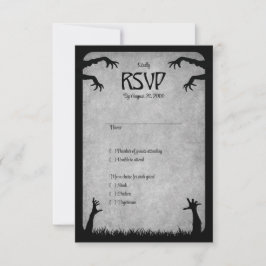 Tarjeta De Confirmación De Asistencia Boda Zombie Horror Halloween