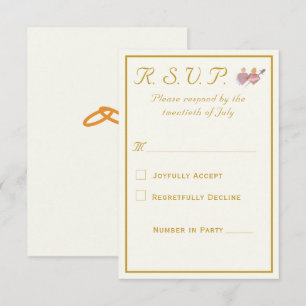 Tarjeta De Confirmación De Asistencia Bodas Católicas Elegantes Dos Corazones