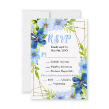 Bodas de flores azules y navy con follaje