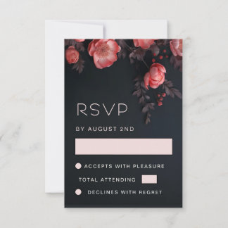 Tarjeta De Confirmación De Asistencia Bodas de Rosas 3D de Albaricoque