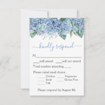 Bodas florales acuarela Hortensias azules