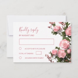 Tarjeta De Confirmación De Asistencia Bodas Flores Silvestres Rosas 3D