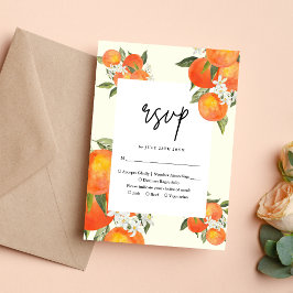 Tarjeta De Confirmación De Asistencia Boho Abstract Sketchy Orange Garden Wedding