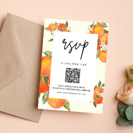 Tarjeta De Confirmación De Asistencia Boho Abstract Sketchy Orange Garden Wedding