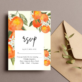 Tarjeta De Confirmación De Asistencia Boho Abstract Sketchy Orange Garden Wedding