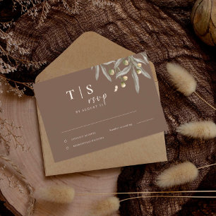 Tarjeta De Confirmación De Asistencia Boho Boda Beige Botanical