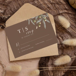 Tarjeta De Confirmación De Asistencia Boho Boda Beige Botanical