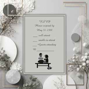 Tarjeta De Confirmación De Asistencia Boho boda de la pareja Eternal Stone