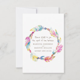 Tarjeta De Confirmación De Asistencia Boho boho de boho de bodas de la guerra tribal nat