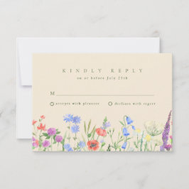 Tarjeta De Confirmación De Asistencia Boho Boho Garden de Spring Wildflower