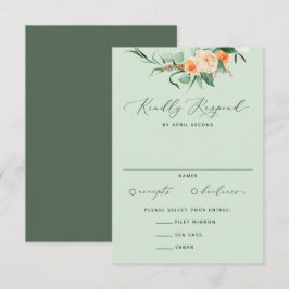Tarjeta De Confirmación De Asistencia Boho Botanal Neutral Greenery Sage Green Boda