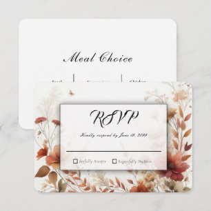 Tarjeta De Confirmación De Asistencia Boho Browns con Mariposas Boda Floral