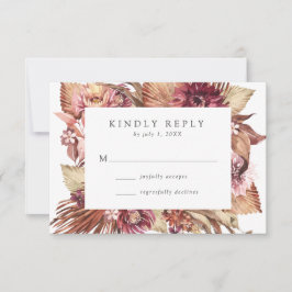 Tarjeta De Confirmación De Asistencia Boho Desert Floral Boda