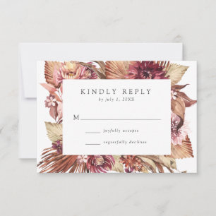 Tarjeta De Confirmación De Asistencia Boho Desert Floral Boda