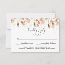 Tarjeta De Confirmación De Asistencia Boho Dried Watercolor Floral Boda