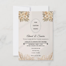 Tarjeta De Confirmación De Asistencia Boho Elegant Rustic Floral Boda
