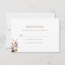 Tarjeta De Confirmación De Asistencia Boho Fall Wild Flowers Boda