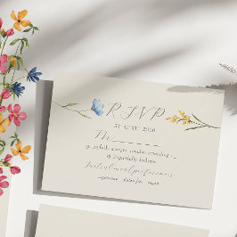 Tarjeta De Confirmación De Asistencia Boho Floral Boda