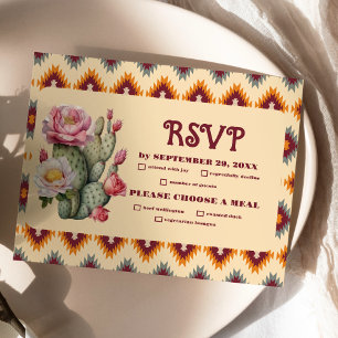 Tarjeta De Confirmación De Asistencia Boho Floral Boda Occidental