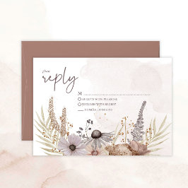 Tarjeta De Confirmación De Asistencia Boho Floral Reply Card