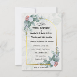 Tarjeta De Confirmación De Asistencia Boho Floral Rústica y Boda Elegante