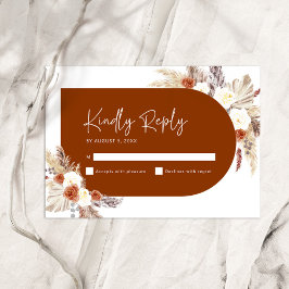 Tarjeta De Confirmación De Asistencia Boho Floral Terracotta Arch Bridal Shower
