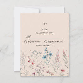 Tarjeta De Confirmación De Asistencia Boho floral verano simple