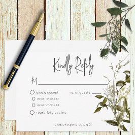 Tarjeta De Confirmación De Asistencia Boho Greenery Boda floral moderna