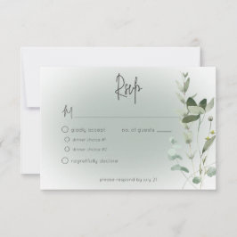 Tarjeta De Confirmación De Asistencia Boho Greenery Delicate Boda moderno