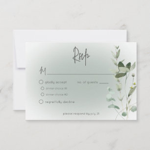 Tarjeta De Confirmación De Asistencia Boho Greenery Delicate Boda moderno