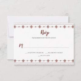 Tarjeta De Confirmación De Asistencia Boho indio rojo frontera tribal