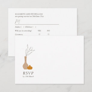 Tarjeta De Confirmación De Asistencia Boho Minimalista Vases Solicitud de canción