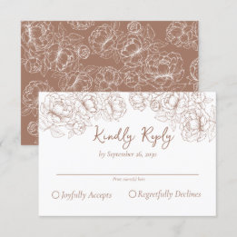 Tarjeta De Confirmación De Asistencia Boho Mocha Mousse Romantic Floral Boda