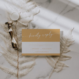 Tarjeta De Confirmación De Asistencia Boho Moda Amarillo Marigold Boda simple