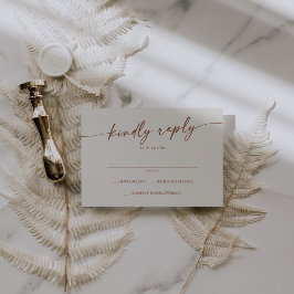 Tarjeta De Confirmación De Asistencia Boho Moda Bohemian Cream Simple Boda