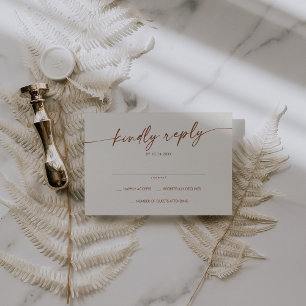 Tarjeta De Confirmación De Asistencia Boho Moda Bohemian Cream Simple Boda