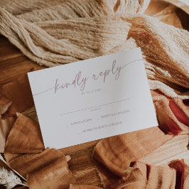 Tarjeta De Confirmación De Asistencia Boho Moda Rubor Boda simple rosa
